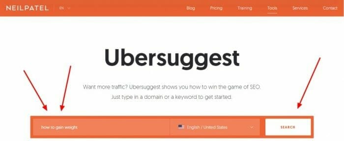 how to do keyword research with ubersuggest for a google adsense website