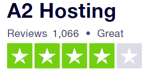 a2 hosting Trustpilot score business hosting