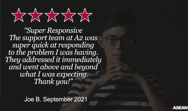 A2 Hosting shared hosting review from a customer in Singapore