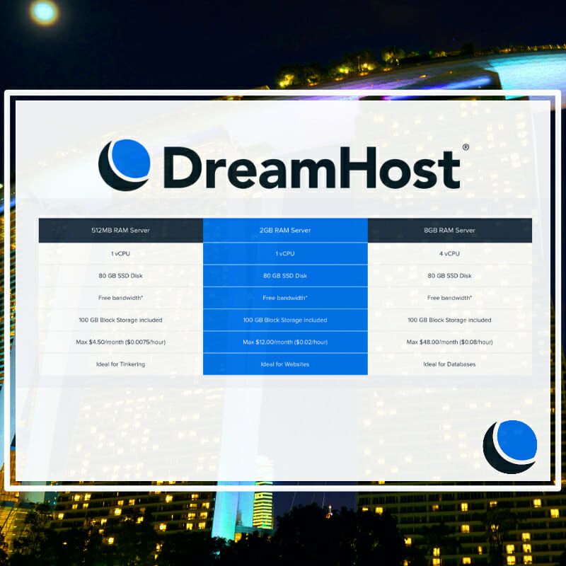 dreamhost pricing for cloud hosting in singapore
